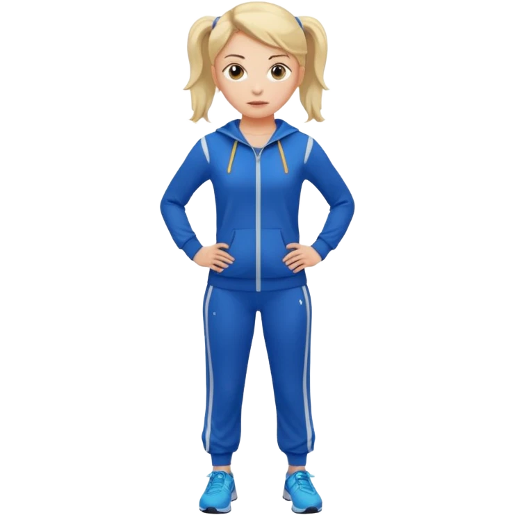 готова бігти, руки в боки, дівчинка emoji