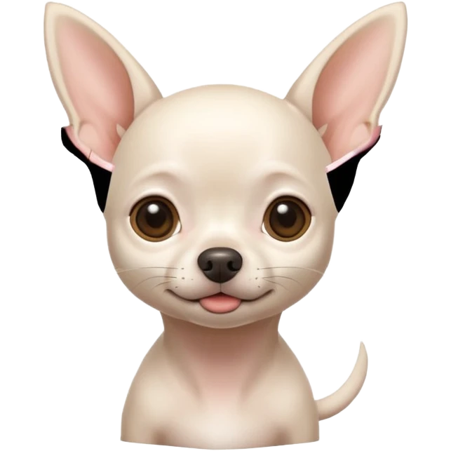 white chihuahua without hair emoji