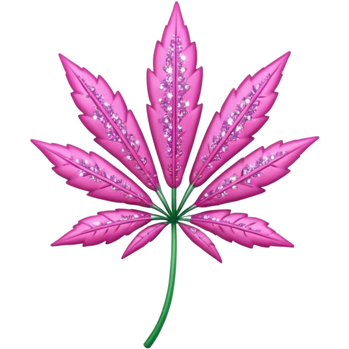 Pink weed emoji sparkly emoji