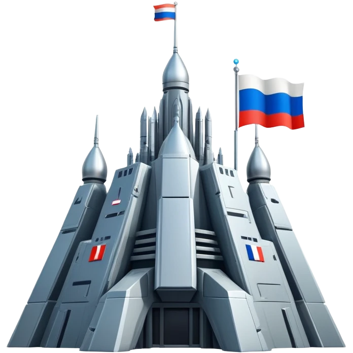 Enormous Russian space fortress with flag-inspired design elements emoji