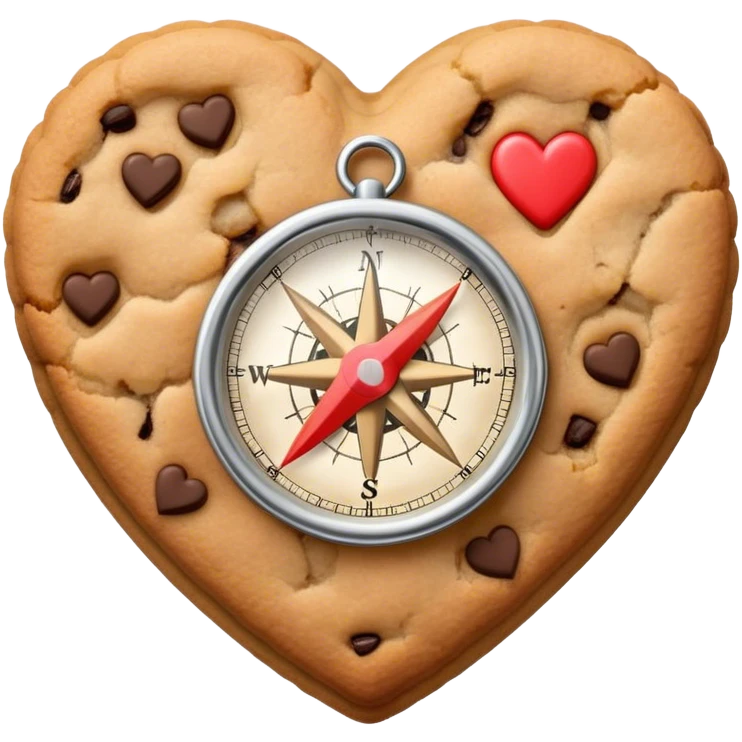 cookie heart with compass emoji