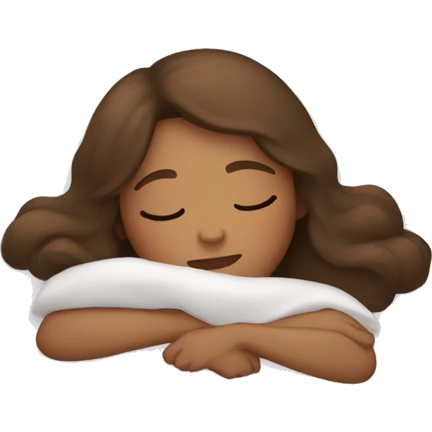 brown hair girl sleeping in bed  emoji