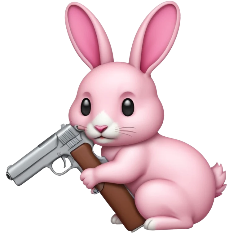 Crea un emoji de un conejo enojado con una arma emoji