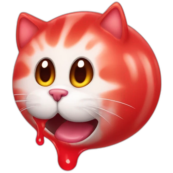 Cat Face red slime emoji