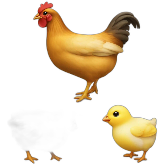 Un poussin et vache emoji