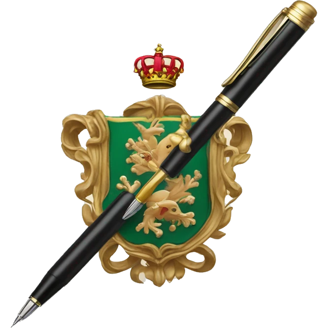 coat-of-arms with fountain pen in center emoji