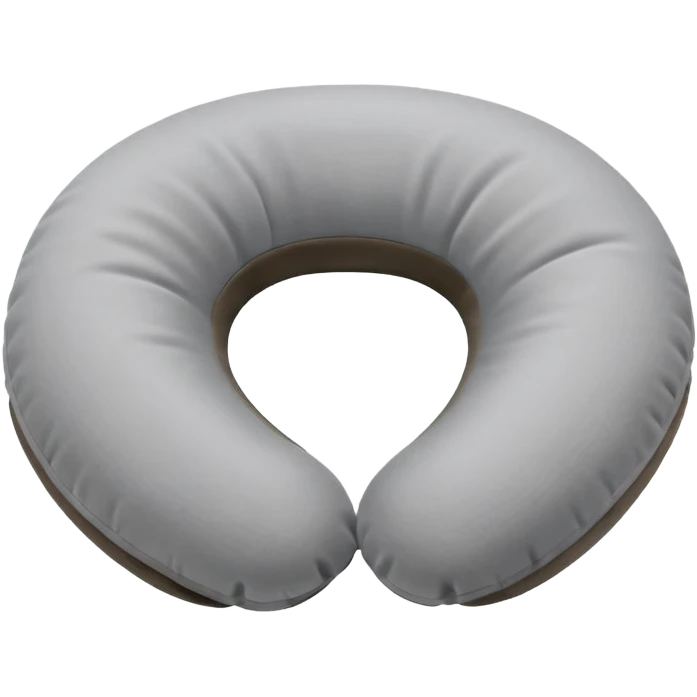 A plush travel pillow with gentle cushioning that wraps comfortably around the neck. emoji