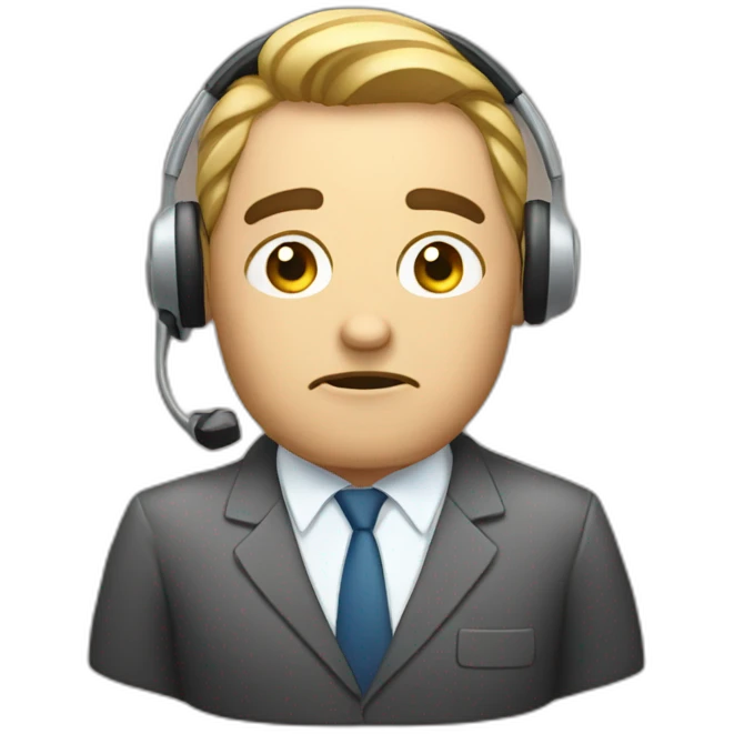 Bored telemarketing agent emoji