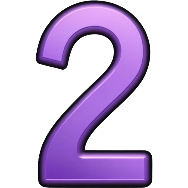 number 2 black and purple emoji
