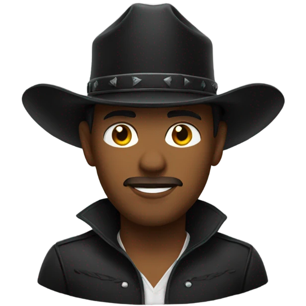 Person wearing a black cowboy hat  emoji