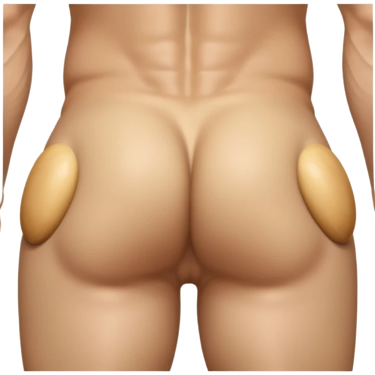 Blonde, white, Naked man, spreading butt cheeks, bent over, exposed ass hole, testicles, balls, looking back at camera emoji