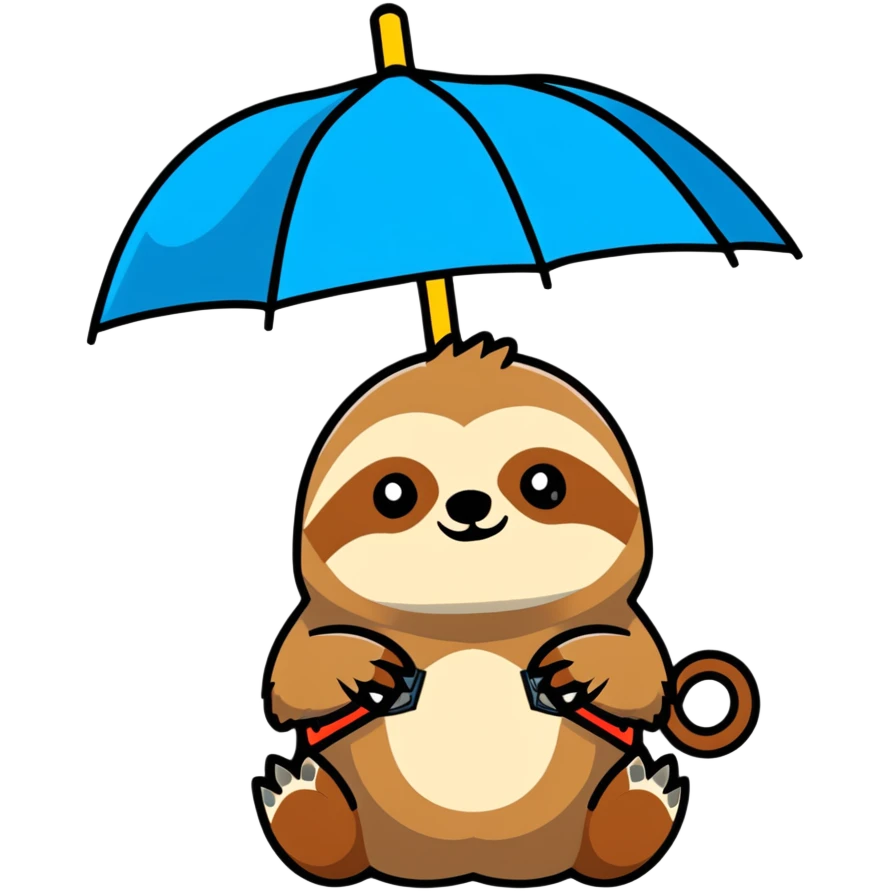 Sloth with umbrella  emoji