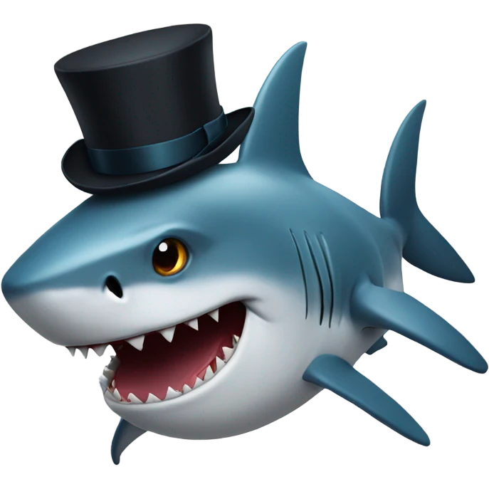 shark with tophat emoji