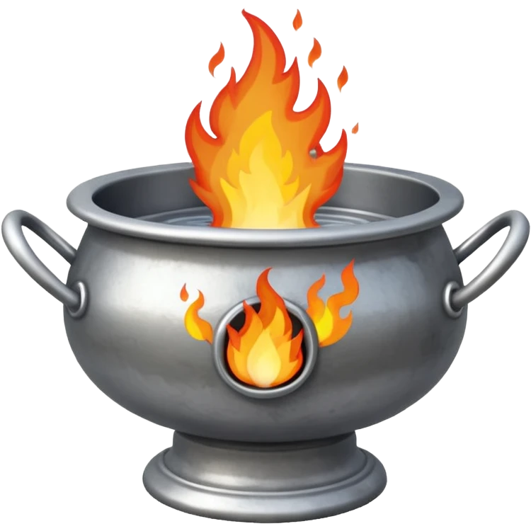 can you make a medieval looking silver fire basin with a fire coming out of the top emoji