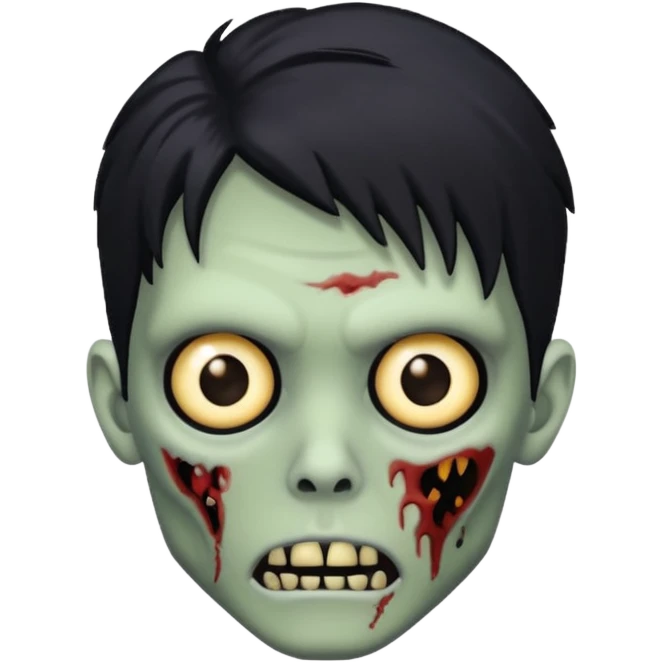 🧟‍♂️ with black scene hair and a little more human looking emoji