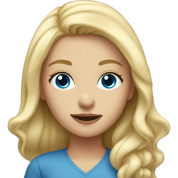 blonde girl with blue eyes emoji