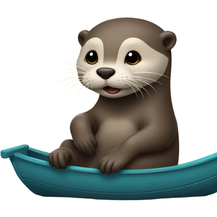 Otter riding on a pontoon boat emoji