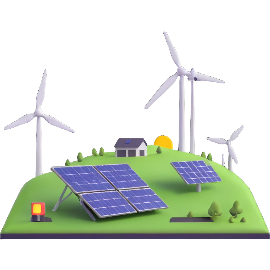 solar panel and wind turbine emoji
