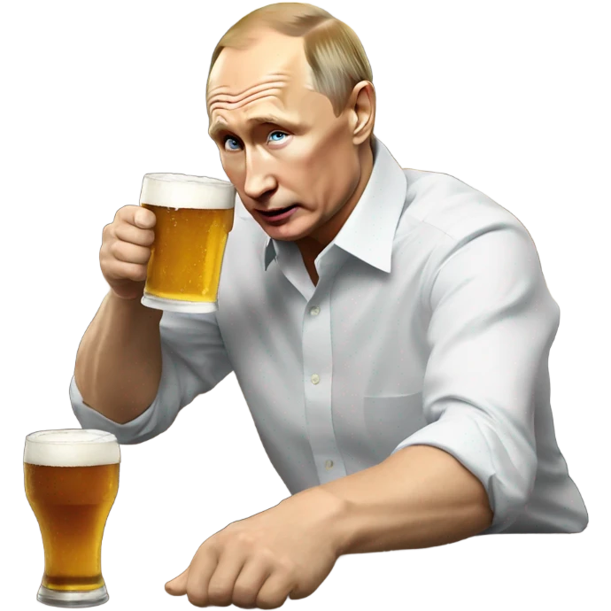 Vladimir Putin downing a pint  emoji