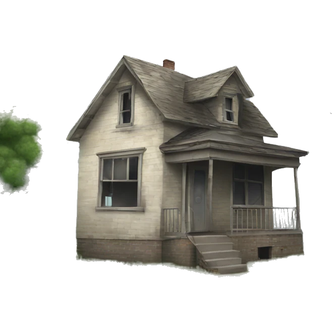 Abandoned one story  house emoji