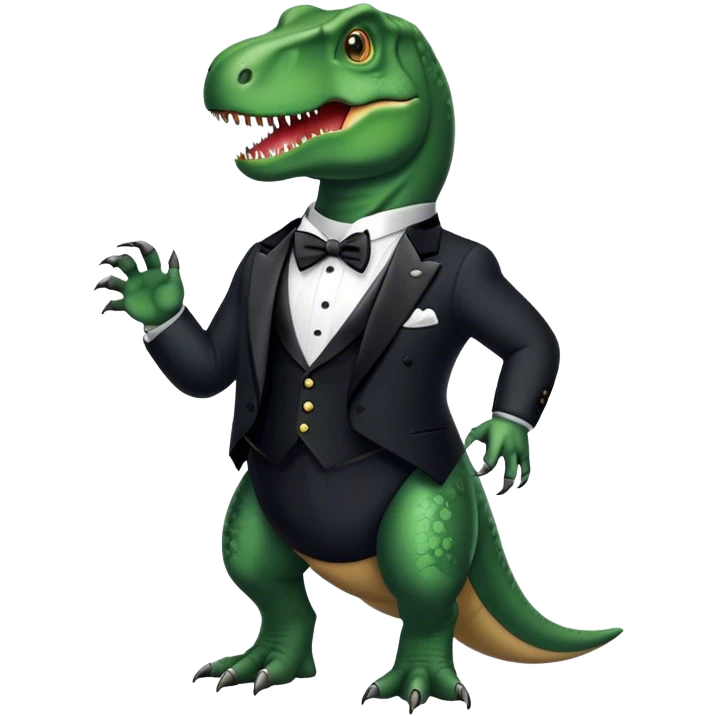Trex in a tuxedo emoji