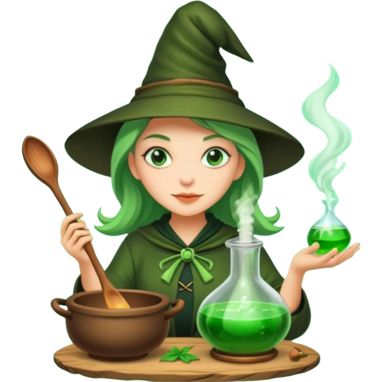 green witch cooking potion emoji