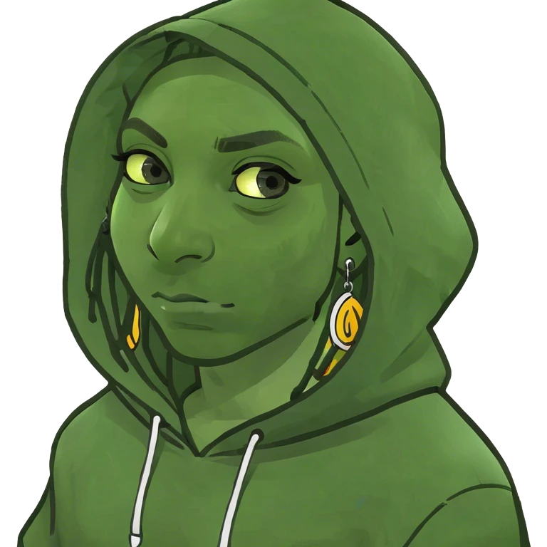 Brown dreadhead with hoodie and earring  emoji