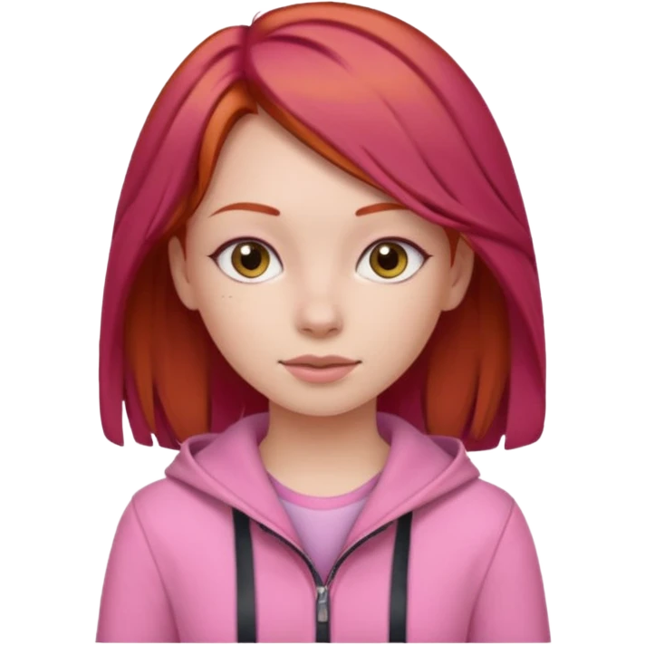 Girl with red hair and pink clothes  emoji