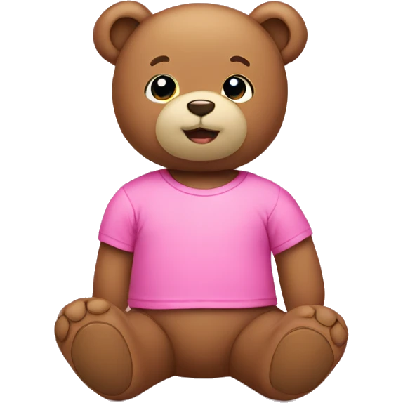 Teddy wearing a pink T-shirt emoji