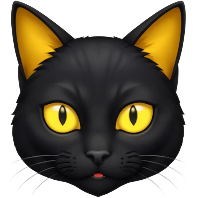 profile of scary black cat with fur raised and back arched emoji