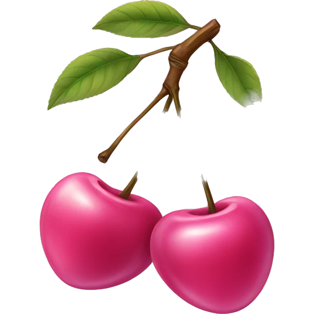 a pair of pink cherry emoji
