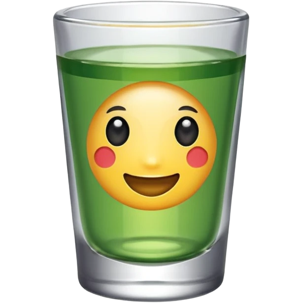 single soju shot glass filled emoji