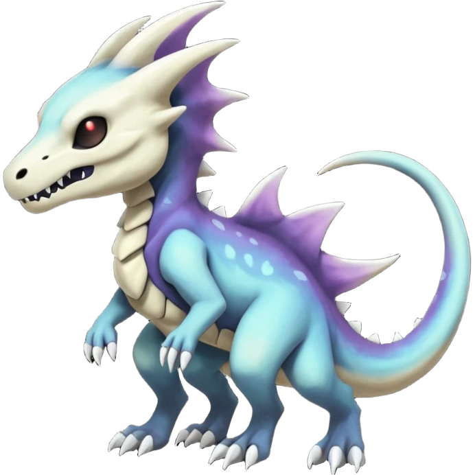 Nebulae Gothic Spooky Marowak-Salandit-Cubone-Duskull-Noibat-Fakémon-hybrid-creature (full body)  emoji