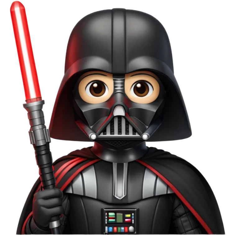 Star Wars Return of the Jedi, Darth Vader with red lightsaber, emoji style emoji
