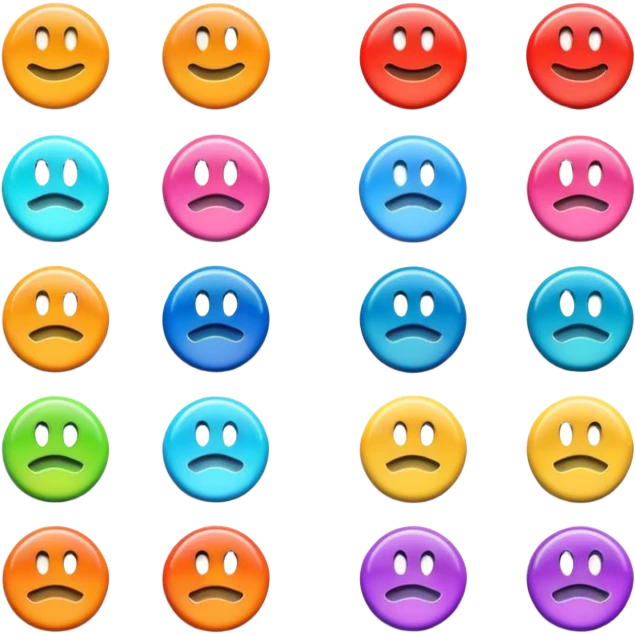 a colourful button not 3d or shading only 1 button no smiley face emoji