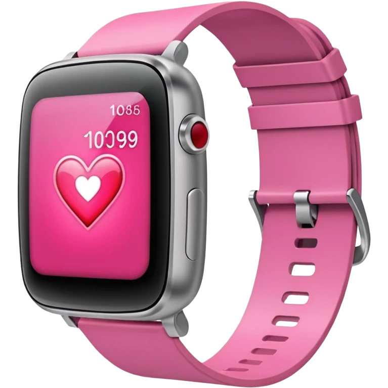 pink smart watch heart emoji