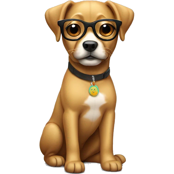 Perro con gafas  emoji