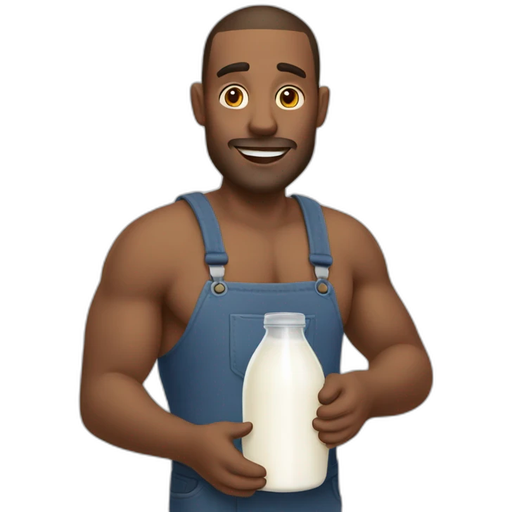 a dad with milk emoji