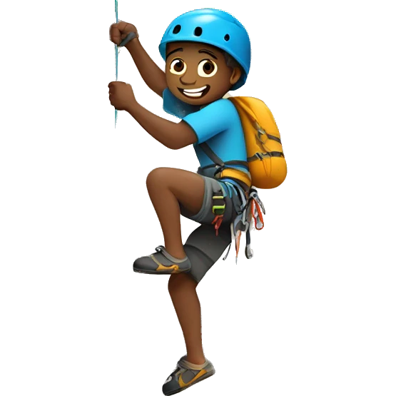 boy rock climbing sport emoji