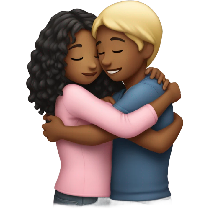 Girl hugging her friend  emoji