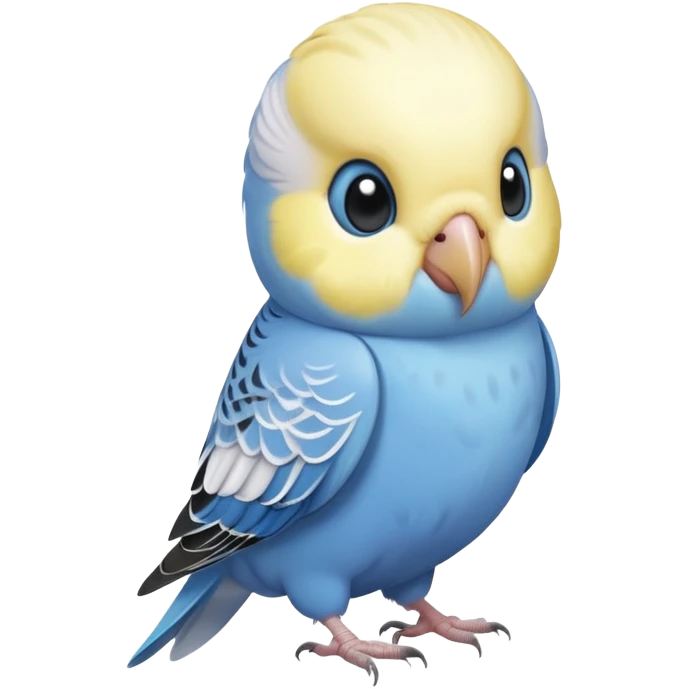 budgie, light grey with a white head emoji
