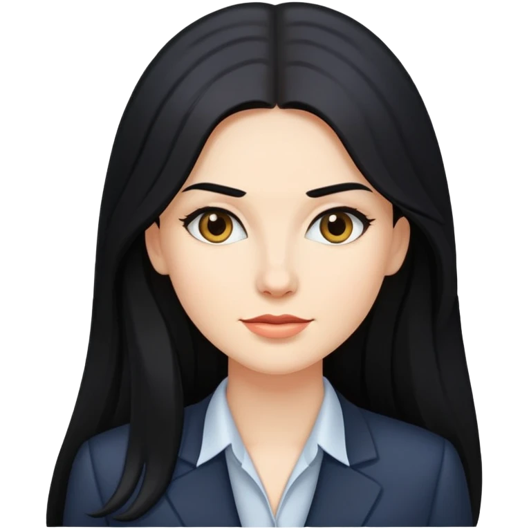 Business woman caucasian long black hair girl emoji