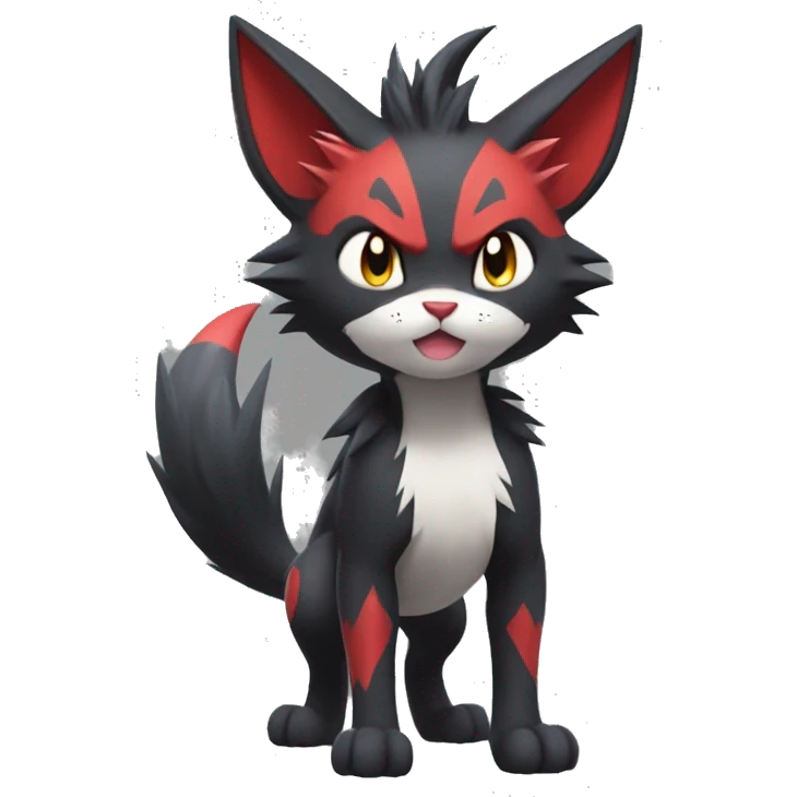  Kawaii Edgy Cool Beautiful Torracat-Zoroark full body emoji