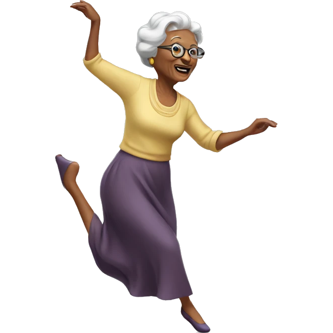 Older Lady dancing emoji