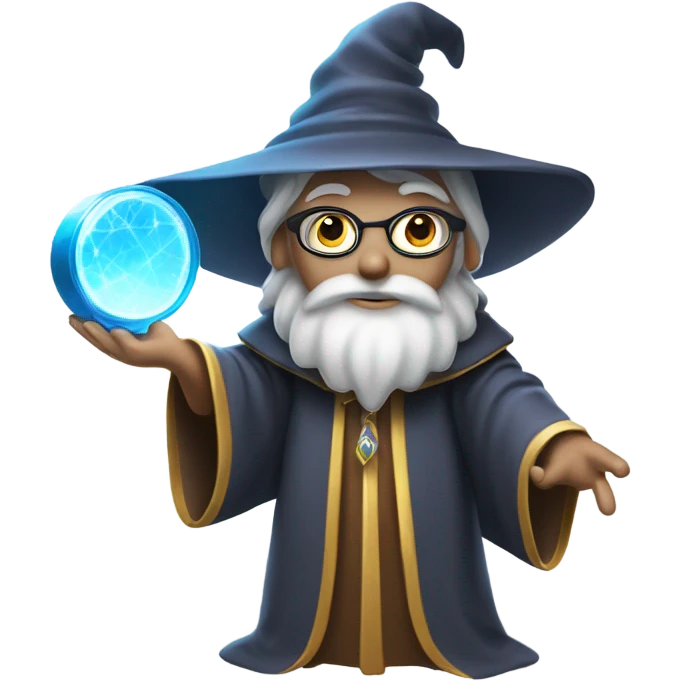 wizard holding  hard disk emoji