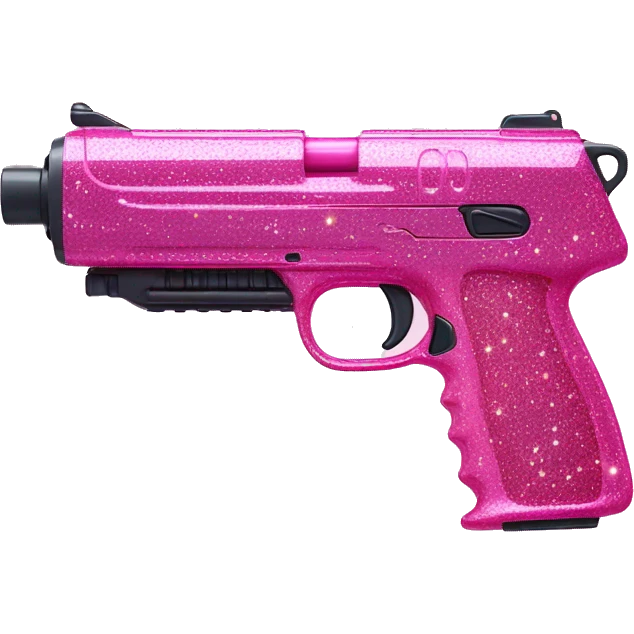 Sparkly pink nerf gun emoji