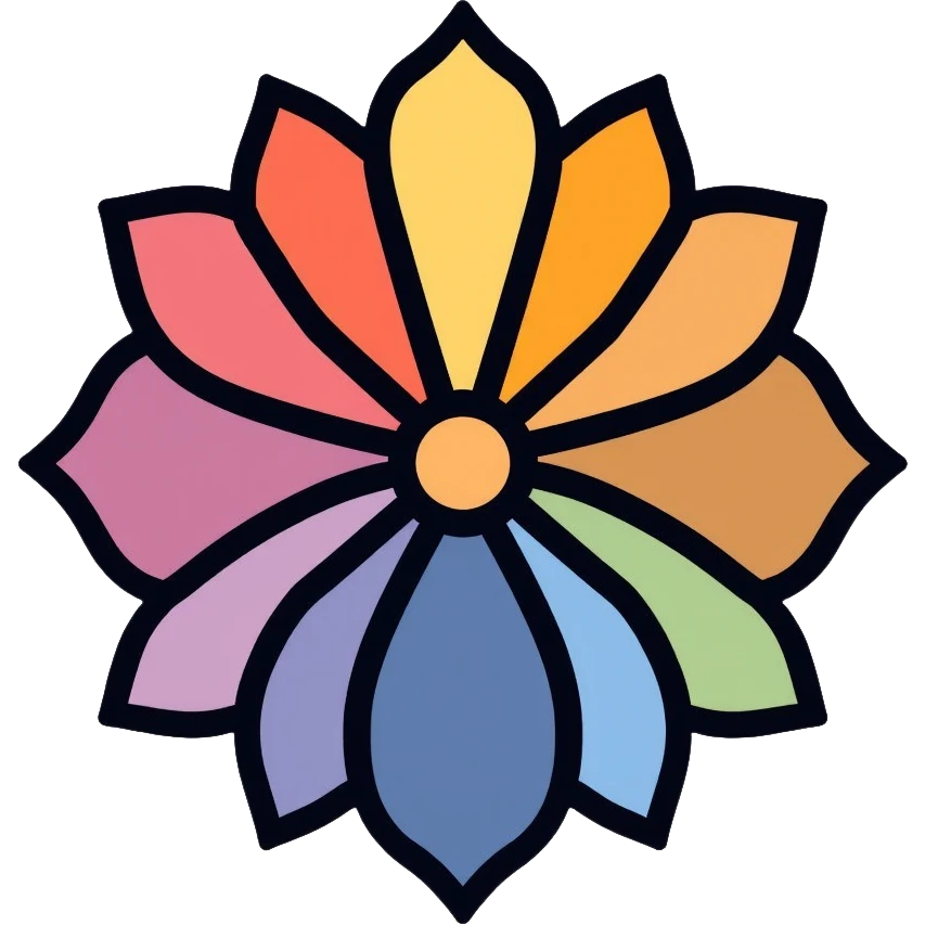 symmetrical flower with balanced petals emoji