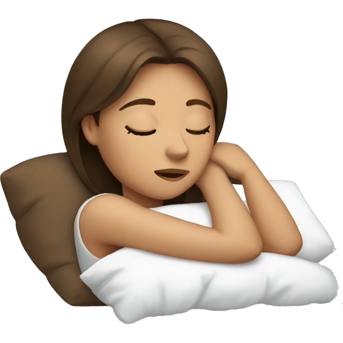 Brown haired girl who is sleeping  emoji