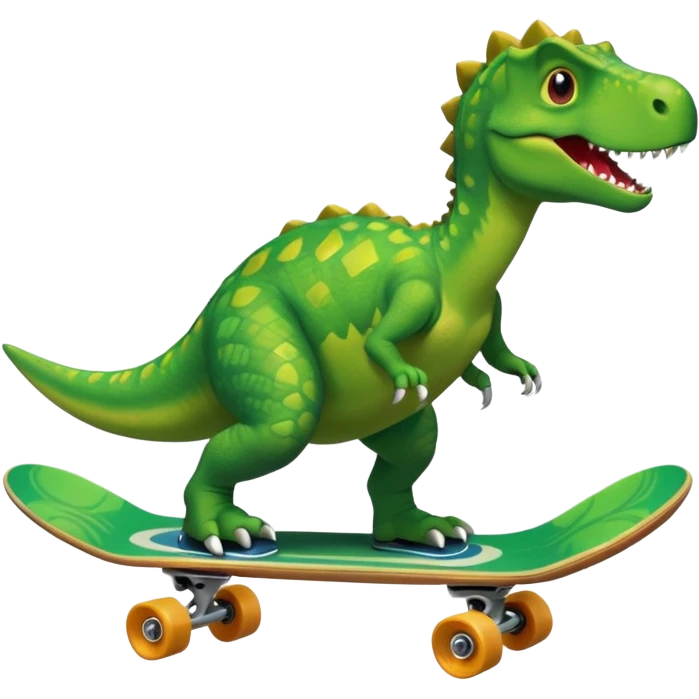 Dinosaur on a skateboard emoji