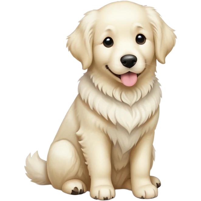 White retriever sitting emoji